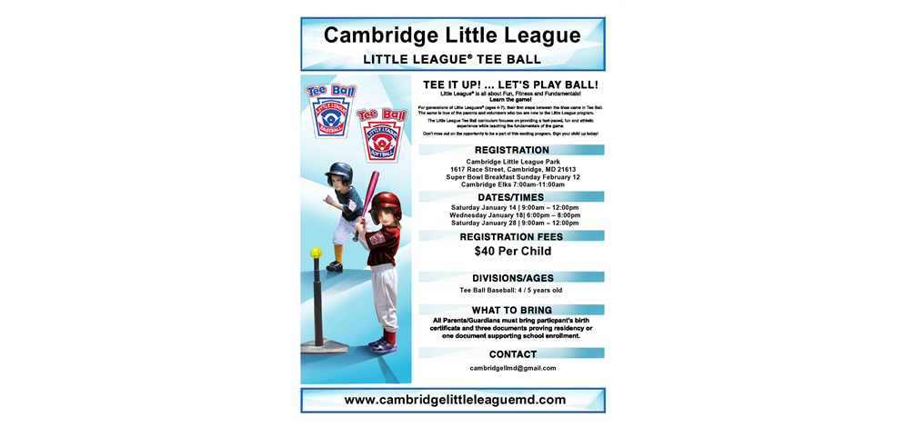 New Program Alert---Tee Ball Ages 4-5